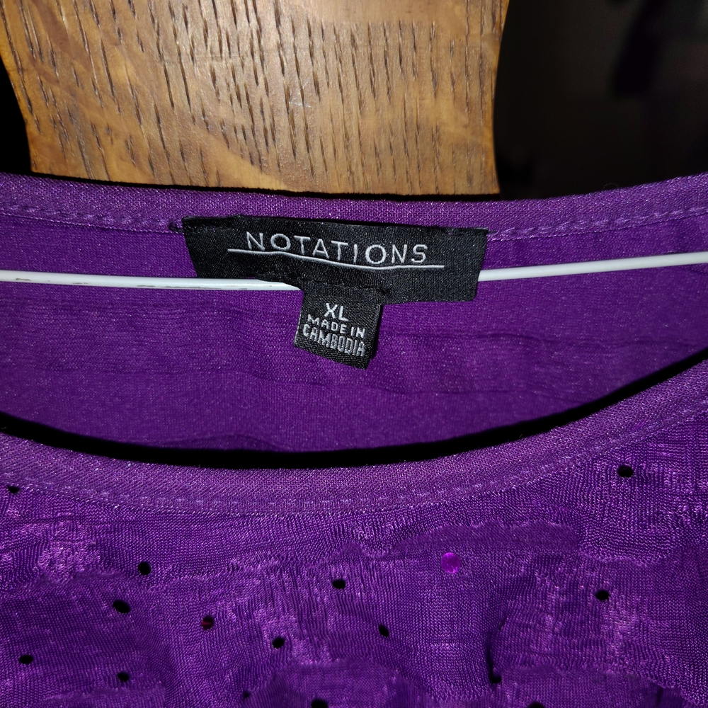 Notations Vibrant Purple Blouse XL